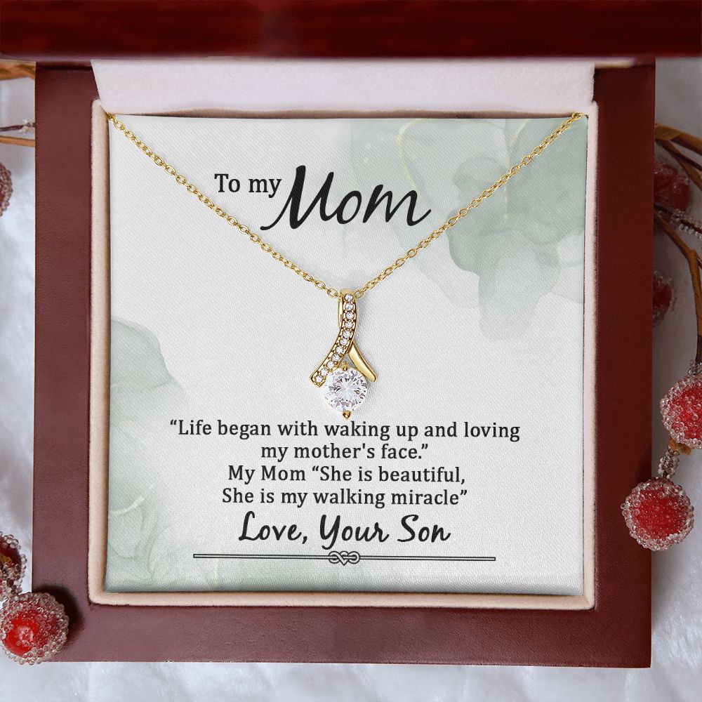 Mom Necklace Gifts for Mom from Daughter to Mom Gifts for Mothers Day from Daughter, To My Mom Necklace from Daughter to Mom Birthday Gifts Necklace with Message Card and Gift Box20 Alluring Beauty Necklace