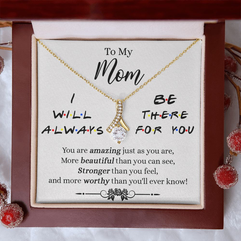 Mother Daughter Necklace Gifts For Mom Birthday Christmas Mothers Day Present To My Mom Jewelry Pendant Message Card Gift Box Alluring Beauty Necklace