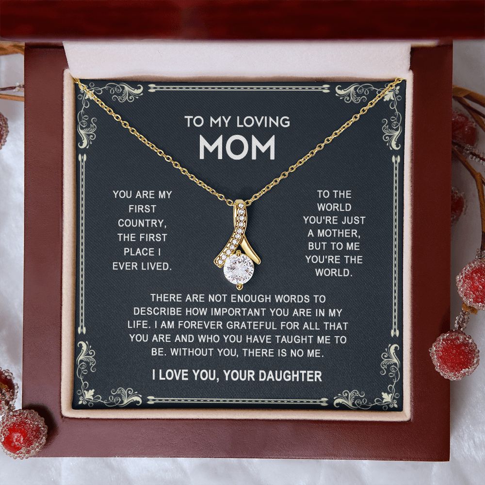 To My Mom Necklace, Gift For Mom, Mother's Day Gift from Daughter, Mom Jewelry Gift for Mothers Day, Birthday Gift for Mother, Moms Gift from Daughter Son, Necklace for Mom Mother 14 Alluring Beauty Necklace