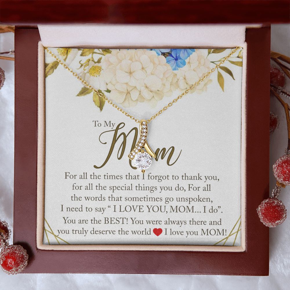 To My Mom Necklace, Gift For Mom, Mother's Day Gift from Daughter, Mom Jewelry Gift for Mothers Day, Birthday Gift for Mother, Moms Gift from Daughter Son, Necklace for Mom Mother 16 Alluring Beauty Necklace