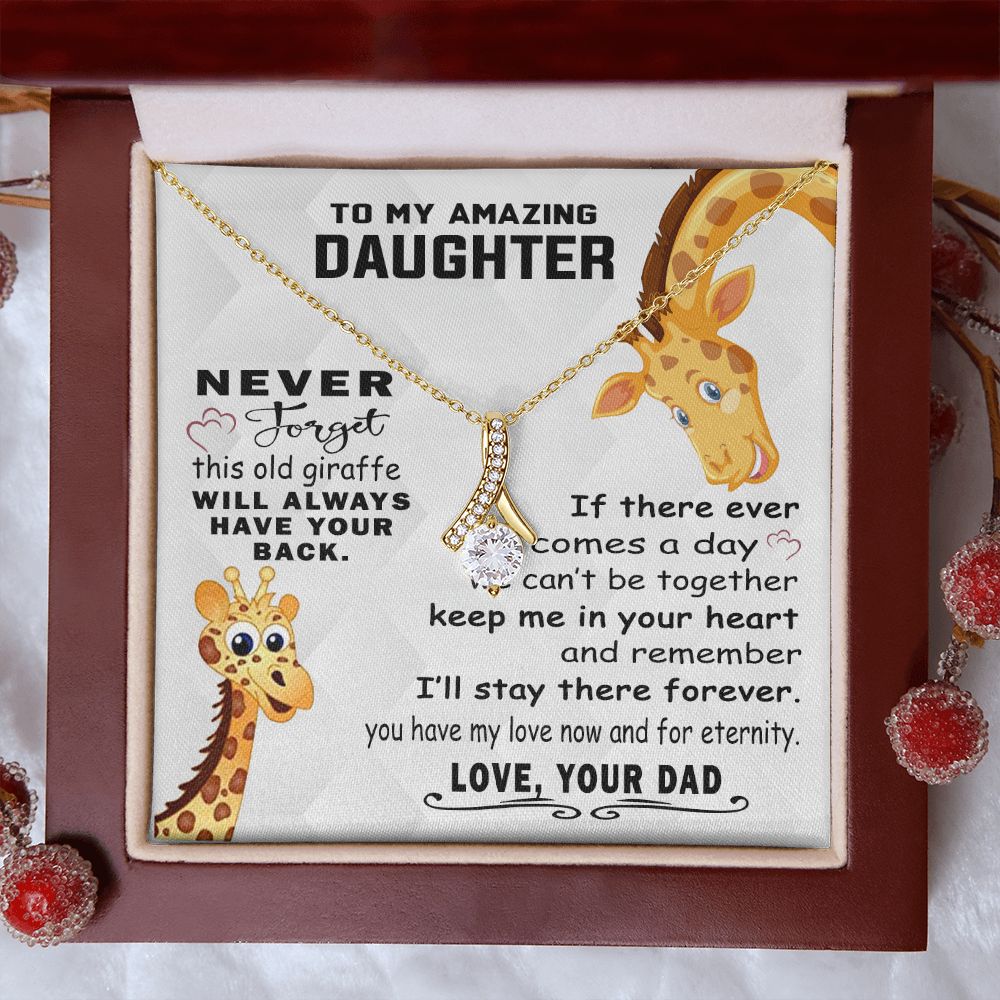 Jewelry Pendant Present for Daughter, To My Daughter Gift Necklace from Mom, Mother Daughter Gift Ideas, Birthday Christmas Gift Graduation Gifts for Daughters, Mother and Daughter Necklace 18 Alluring Beauty Necklace