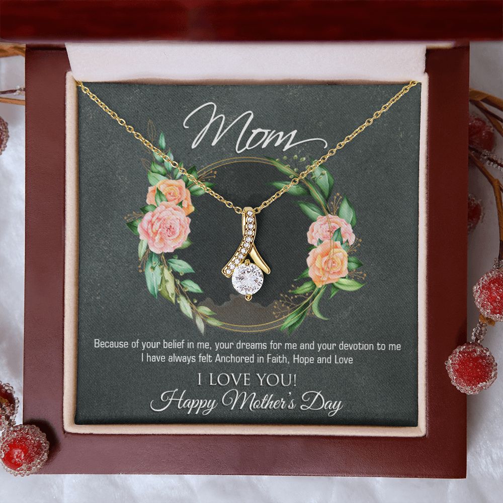 To My Mom Flower Necklace Pendant Gift From Daughter Your Belief In Me With Message Card Gift For Mom Alluring Beauty Necklace
