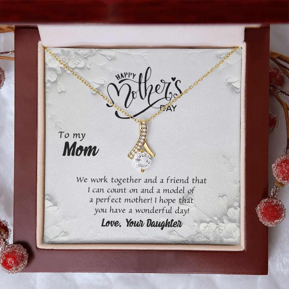 To My Mom Necklace Pendant Gift From Daughter And Happy Mother's Day Gift For Mom Birthday, Anniversary Together And A Friend Alluring Beauty Necklace