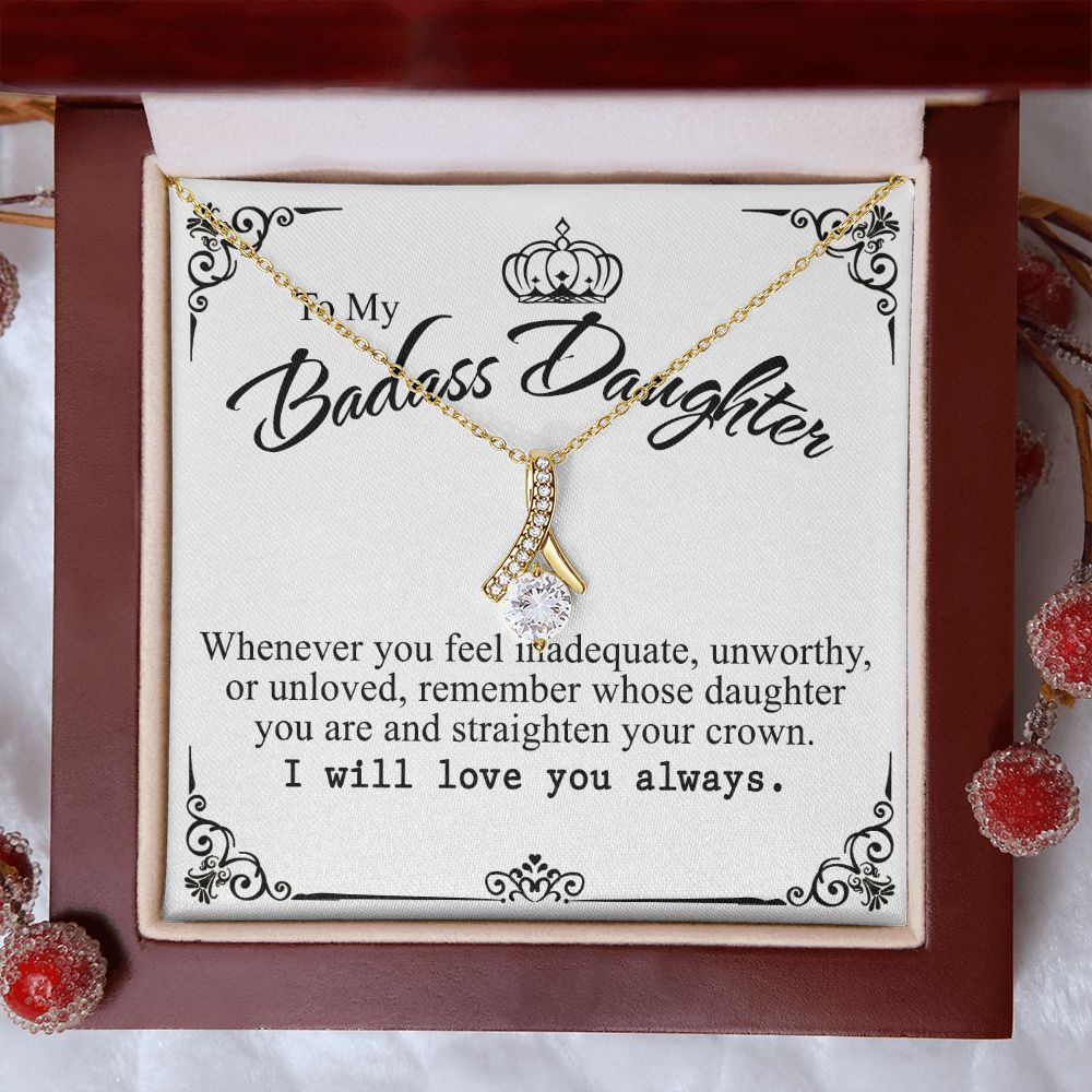 Bonus Daughter Gifts From Stepdad, Step Daughter Gifts From Stepmom, Stepdaughter Gifts From Stepdad, Father Stepdaughter Necklace, To My Bonus Daughter Necklaces, Christmas Gifts For Bonus7 Alluring Beauty Necklace