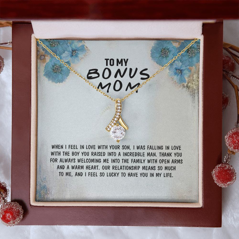 Mother Daughter Necklace as Daughter Gift from Mom, Mom Necklace as Christmas Gift for Mom from Son, Birthday Gift for Mother in Law Necklace, Bonus Mom Gifts for Step Mom Necklace4 Alluring Beauty Necklace