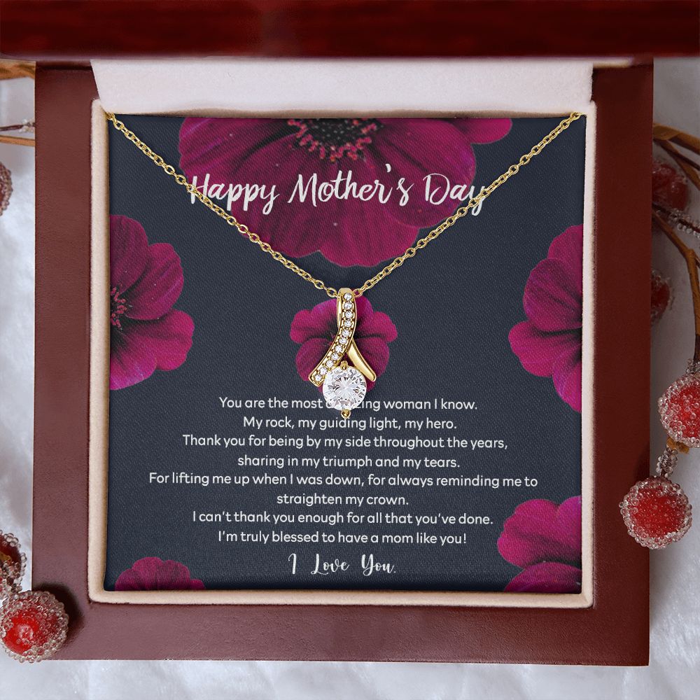 Mom Necklace Gifts for Mom from Daughter to Mom Gifts for Mothers Day from Daughter, To My Mom Necklace from Daughter to Mom Birthday Gifts Necklace with Message Card and Gift Box2235 Alluring Beauty Necklace