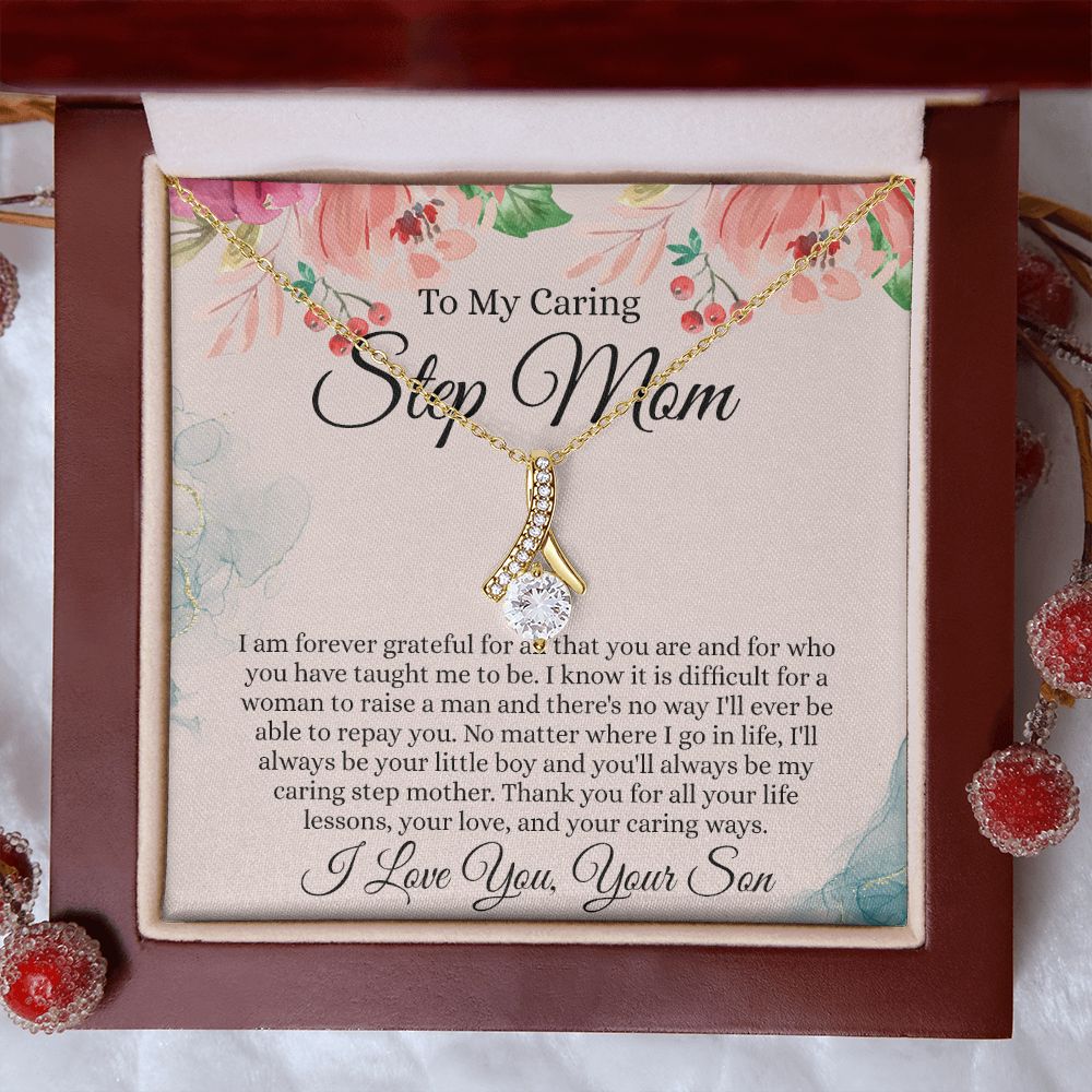 To My Step Mom Gift, Step Mom Necklace, Step Mom Gift From Son, Step Mom Mother's Day Gift From Step Son, Step Mom Birthday Gift, Step Mom Gift Necklace from Step Son Alluring Beauty Necklace