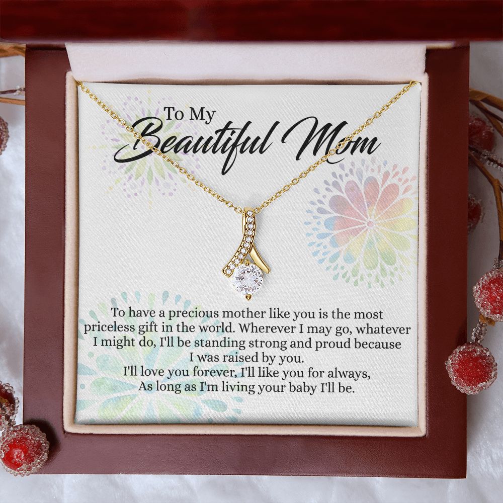 To My Mom Necklace, Gift For Mom, Mother's Day Gift from Daughter, Mom Jewelry Gift for Mothers Day, Birthday Gift for Mother, Moms Gift from Daughter Son, Necklace for Mom Mother 4 Alluring Beauty Necklace