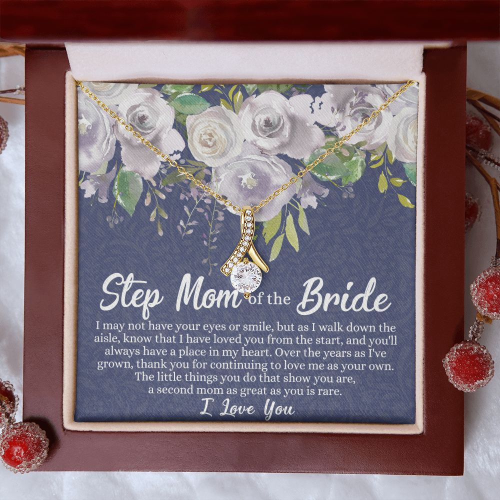 To My Stepmother of the Bride Necklace, Stepmother of the Bride Gifts Idea, Necklace for Stepmom of the Bride Gifts, Wedding Gifts for Stepmom, Gifts for Step Mother of the Bride Alluring Beauty Necklace