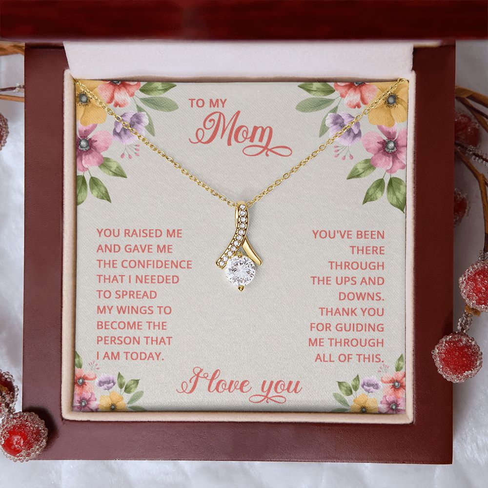 Mom Necklace Gifts for Mom from Daughter to Mom Gifts for Mothers Day from Daughter, To My Mom Necklace from Daughter to Mom Birthday Gifts Necklace with Message Card and Gift Box16 Alluring Beauty Necklace