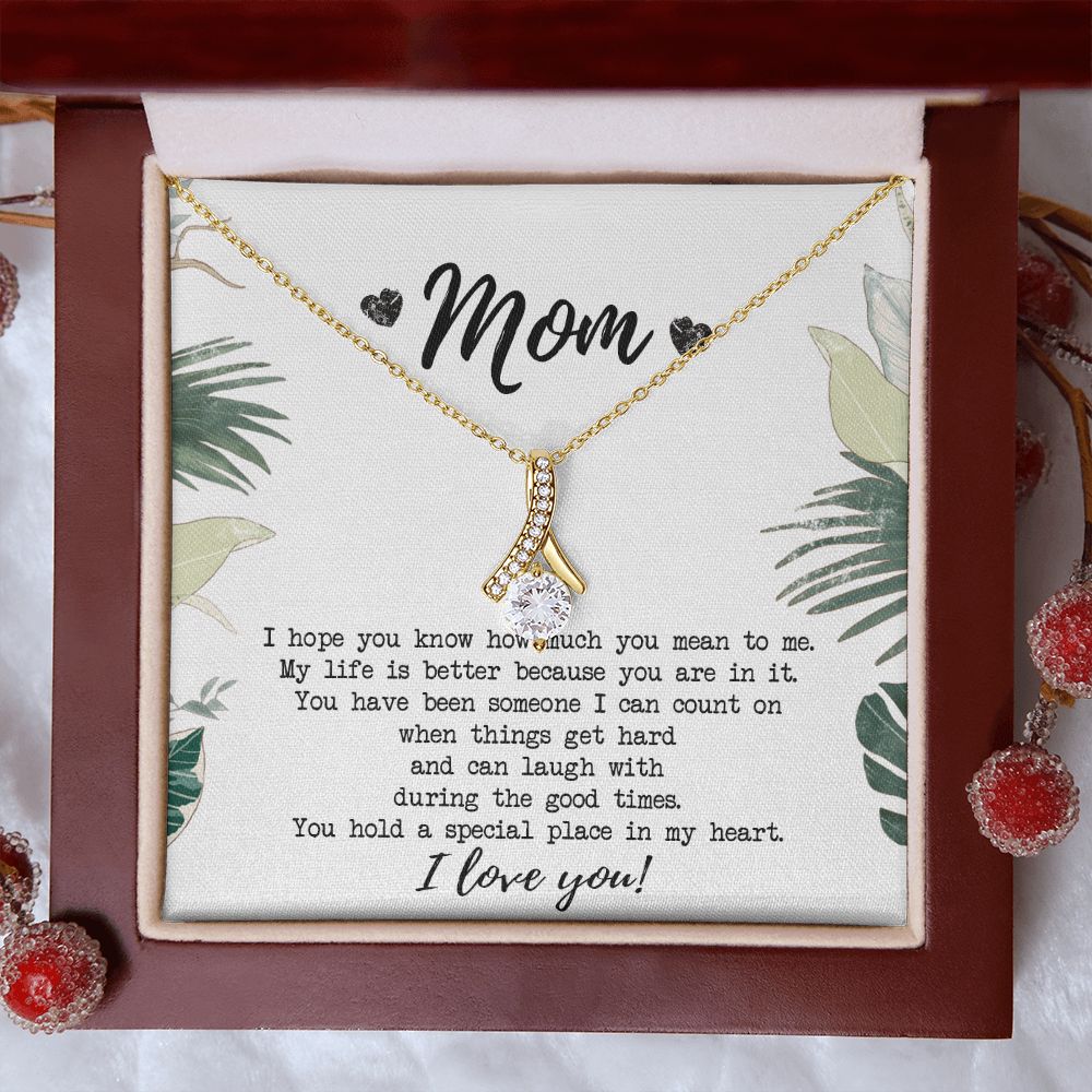 Mothers Day Gift, Gift for Mom, Birthday, Heart Necklace, Mother Daughter Necklace, Gifts for Mom from Daughter, from Son to Mom Alluring Beauty Necklace