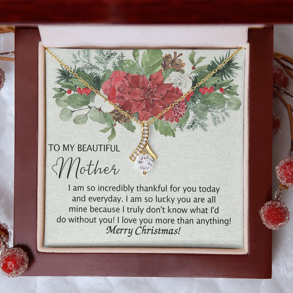 To My Mother Necklace from Daughter Pendant for Mom Christmas Pendant Inspirational Gift from Son to Mom Personalized Necklace Gift for Mother Fiance Christmas Present from Child 301 Alluring Beauty Necklace