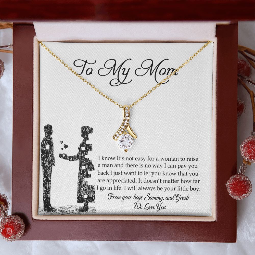 To My Mom Necklace, Gift For Mom, Mother's Day Gift from Son, Mom Jewelry Gift for Mothers Day, Birthday Gift for Mother, Moms Gift from Daughter Son, Necklace for Mom Mother Alluring Beauty Necklace