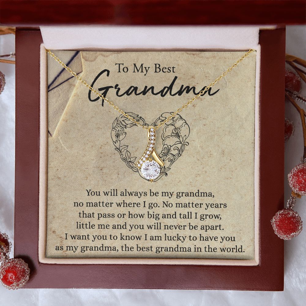 To My Grandma Necklace, Gift for Grandmother Necklace, Mothers Day Gift For Grandma Nana, Grandma Jewelry From Grandchildren GrandKids , Jewelry Box Gift For Grandma Grandmother6 Alluring Beauty Necklace