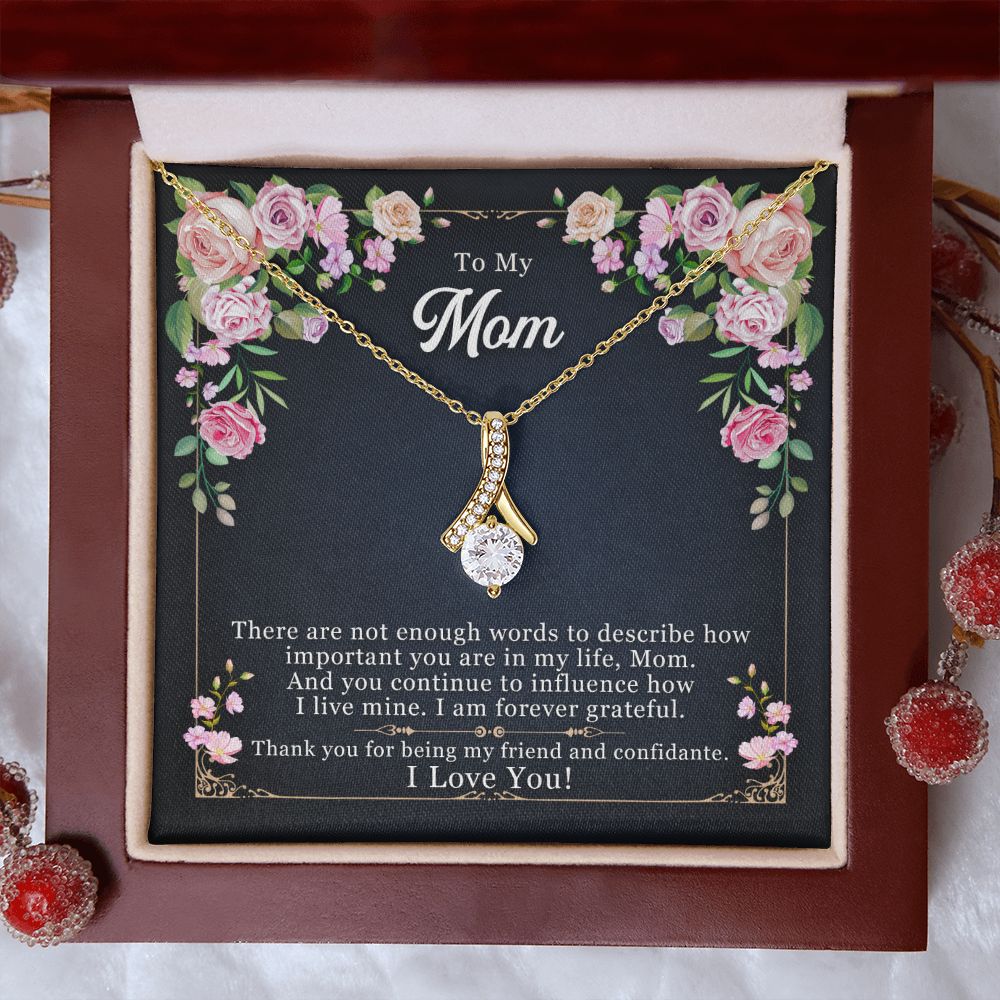 To My Mom Necklace Pendant Gift From Daughter Thank You For Being My Friend And Confidant With Message Card Gift For Mom Alluring Beauty Necklace