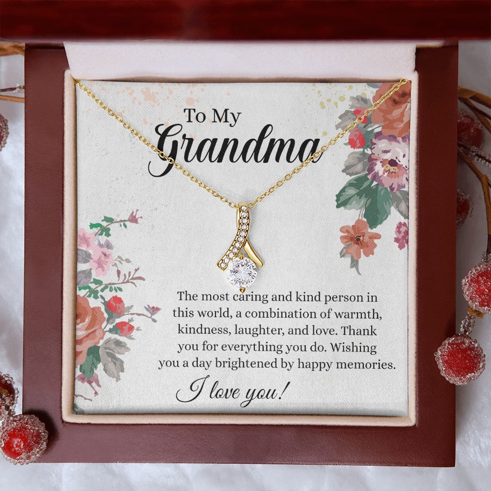 To My Grandma Necklace, Gift for Grandmother Necklace, Mothers Day Gift For Grandma Nana, Grandma Jewelry From Grandchildren GrandKids , Jewelry Box Gift For Grandma Grandmother18 Alluring Beauty Necklace