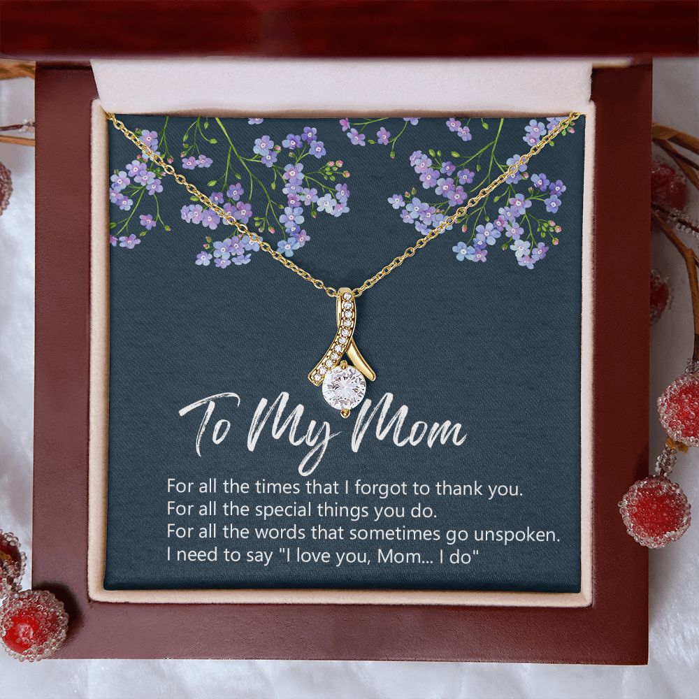 To My Mom Necklace Jewelry Gift, Birthday Gift For Mom, Mother's Day Gift For Mom, Message Card Jewelry Gift For Mom, Meaningful Mom Gift Alluring Beauty Necklace