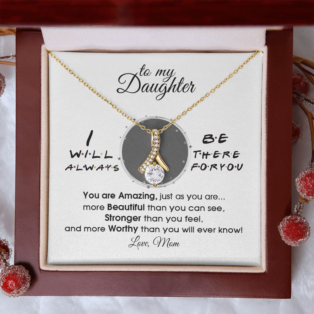Mother Daughter Gift Ideas, To My Daughter Gift Necklace from Mom, Jewelry Pendant Present for Daughter, Birthday Christmas Gift Graduation Gifts for Daughters, Mother and Daughter Necklace 33 Alluring Beauty Necklace
