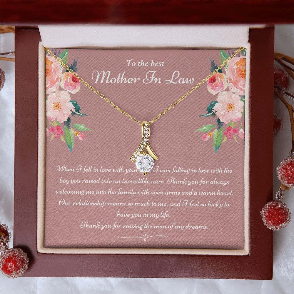 To The Best Mother In Law Gifts, Love Knot Necklace, Mother's Day Necklace Gifts Alluring Beauty Necklace