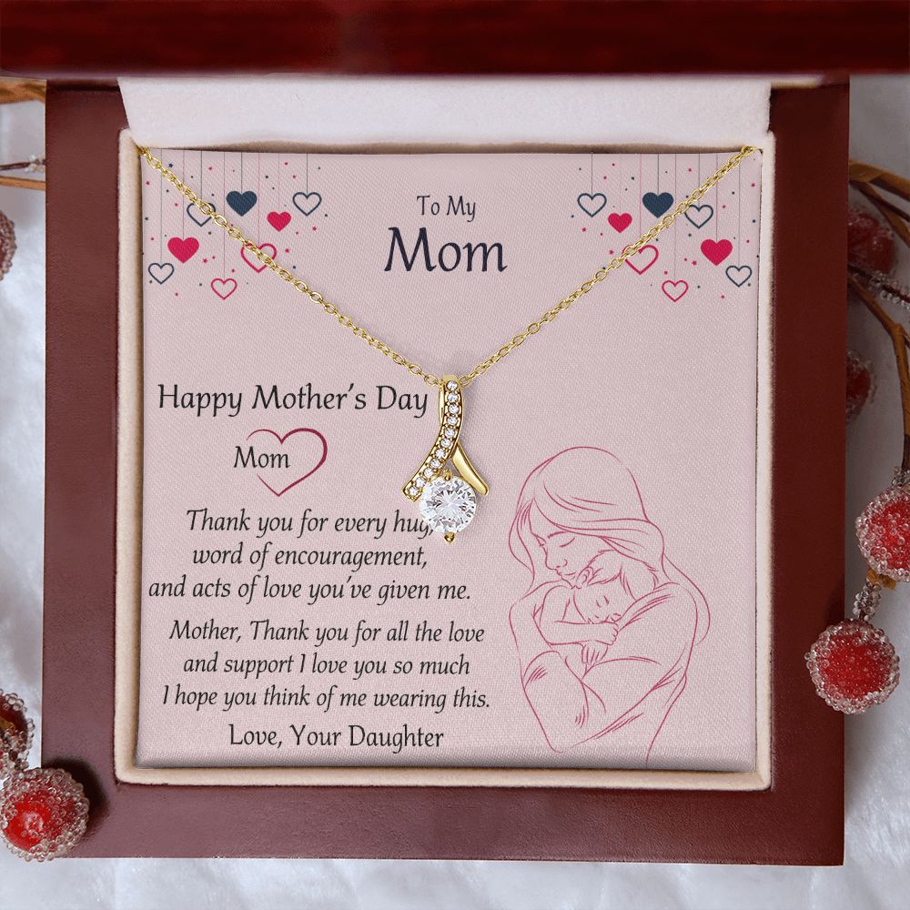 Mom Necklace Gifts for Mom from Daughter to Mom Gifts for Mothers Day from Daughter, To My Mom Necklace from Daughter to Mom Birthday Gifts Necklace with Message Card and Gift Box10 Alluring Beauty Necklace