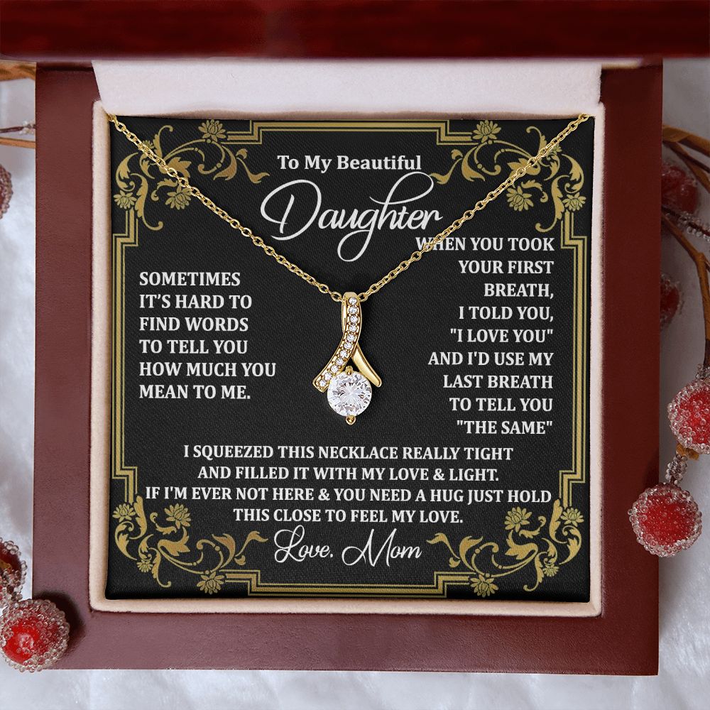 Mother Daughter Gift Ideas, To My Daughter Gift Necklace from Mom, Jewelry Pendant Present for Daughter, Birthday Christmas Gift Graduation Gifts for Daughters, Mother and Daughter Necklace 2134 Alluring Beauty Necklace