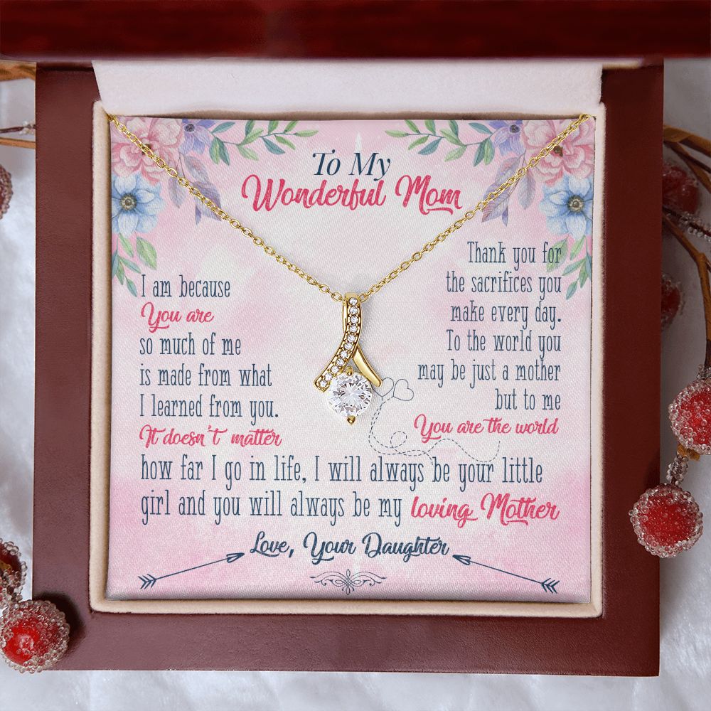To My Wonderful Mom Necklace Pendant Gift From Daughter Necklace Gift For To Mom Happy Mother's Day Mother In Law Gift On Birthday Anniversary Gift 30821 Alluring Beauty Necklace