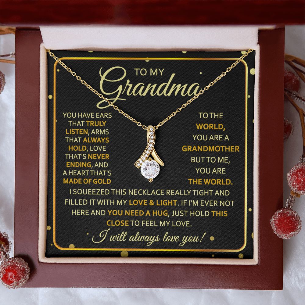 To My Grandma Necklace, Gift for Grandmother Necklace, Mothers Day Gift For Grandma Nana, Grandma Jewelry From Grandchildren GrandKids , Jewelry Box Gift For Grandma Grandmother7 Alluring Beauty Necklace