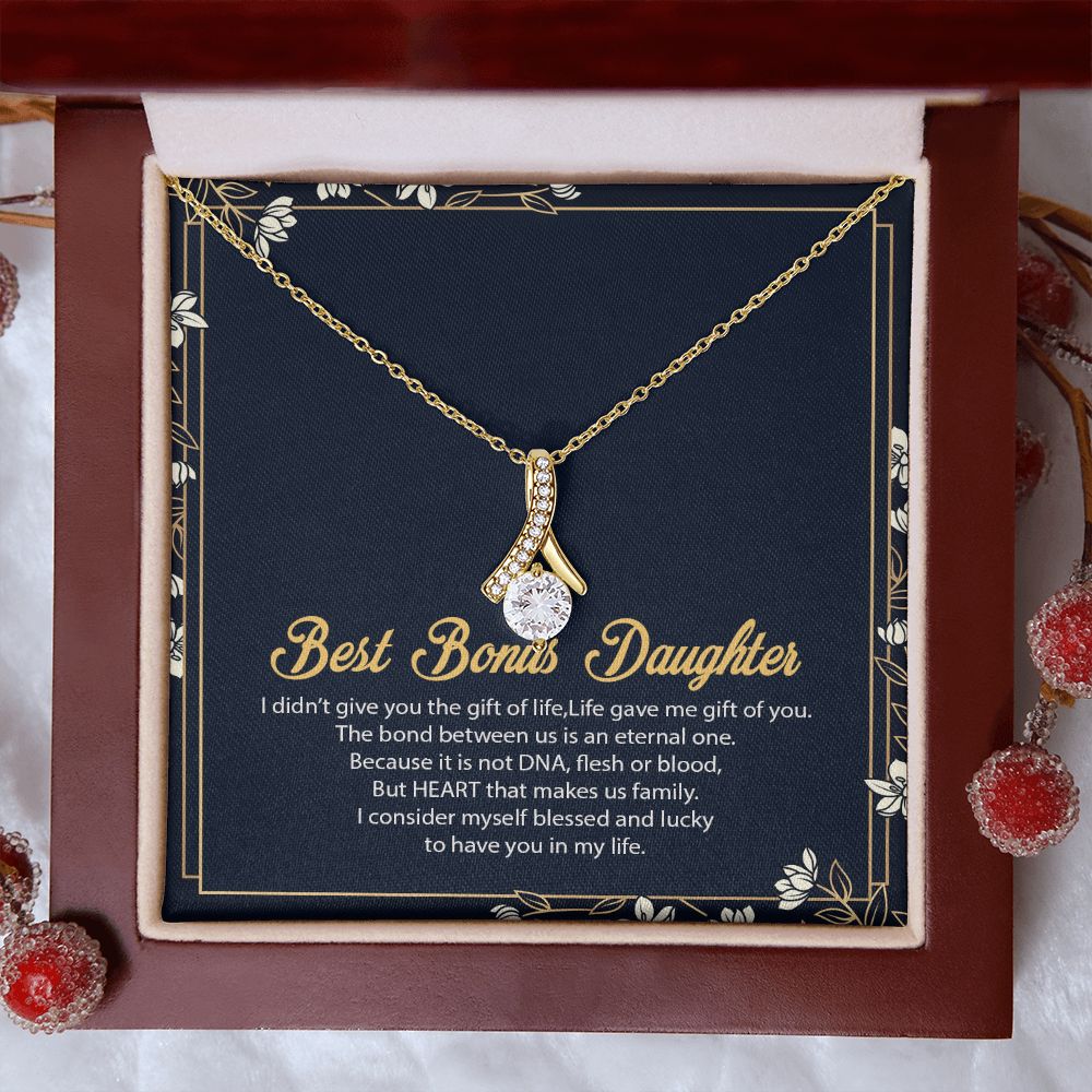 Bonus Daughter Gifts From Stepdad, Step Daughter Gifts From Stepmom, Stepdaughter Gifts From Stepdad, Father Stepdaughter Necklace, To My Bonus Daughter Necklaces, Christmas Gifts For Bonus8 Alluring Beauty Necklace