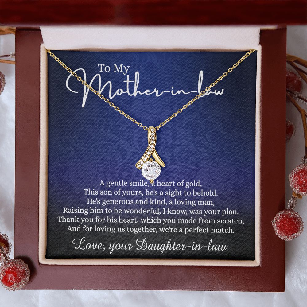 To My Mother in Law Necklace, Mother in Law Gift, Necklace for Mother in Law Jewelry Gift to My Mother-in-law on Wedding Day Mother's day gift for Mother in Law Birthday gift Alluring Beauty Necklace