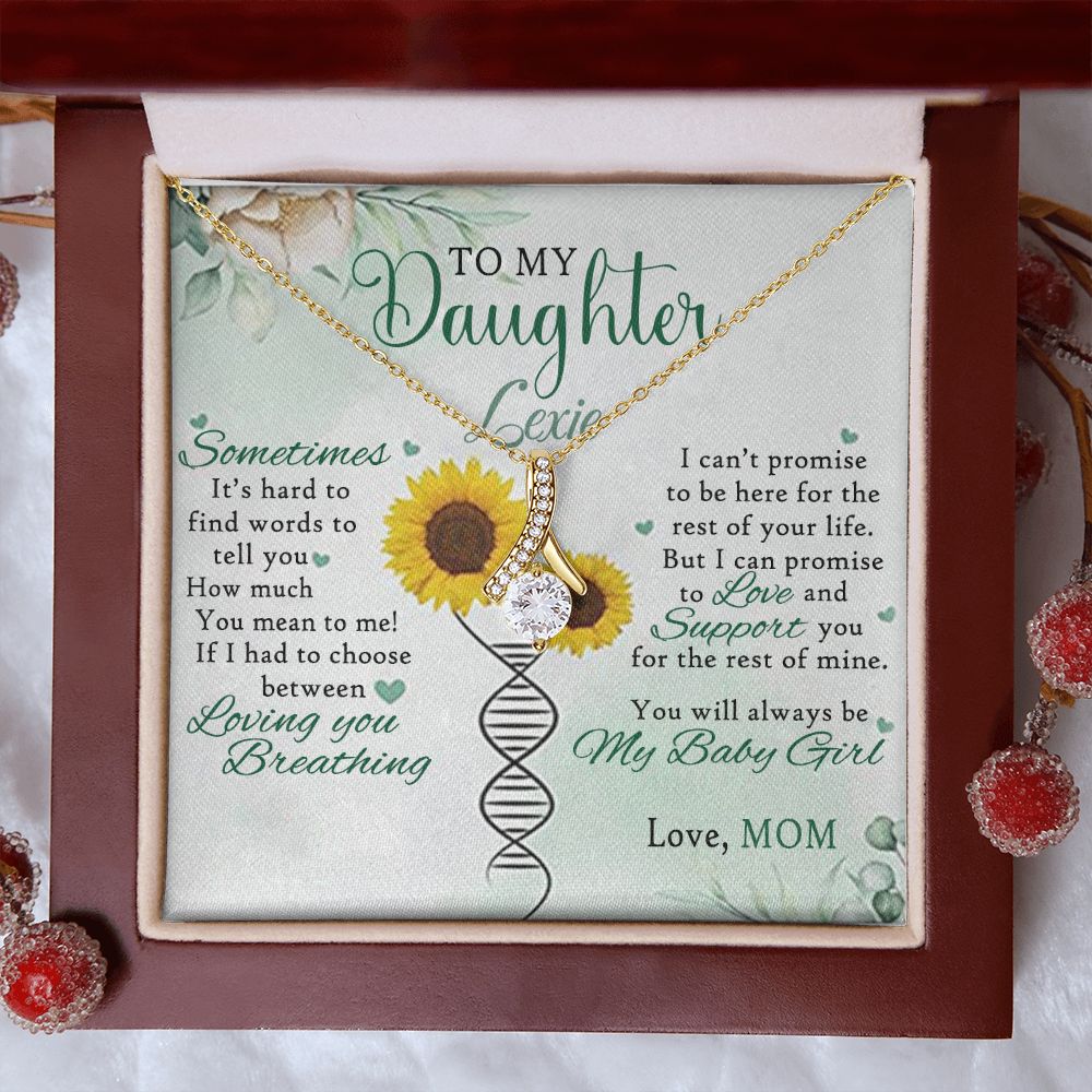 Jewelry Pendant Present for Daughter, To My Daughter Gift Necklace from Mom, Mother Daughter Gift Ideas, Birthday Christmas Gift Graduation Gifts for Daughters, Mother and Daughter Necklace 17 Alluring Beauty Necklace