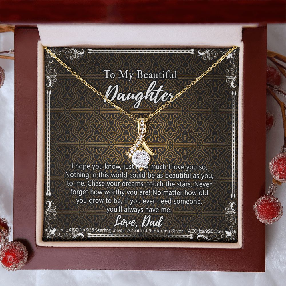 Daughter Gift From Dad Father To My Daughter Necklace for Daughter Jewelry Necklace Meaningful Jewelry Personalized Jewelry Gifts For Women Girls Her Alluring Beauty Necklace