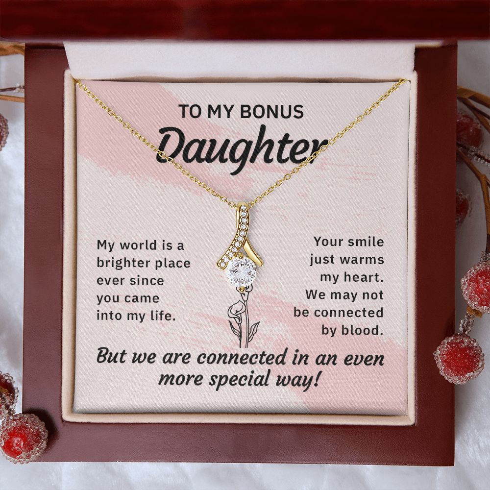 Bonus Daughter Gifts From Stepdad, Step Daughter Gifts From Stepmom, Stepdaughter Gifts From Stepdad, Father Stepdaughter Necklace, To My Bonus Daughter Necklaces, Christmas Gifts For Bonus11 Alluring Beauty Necklace