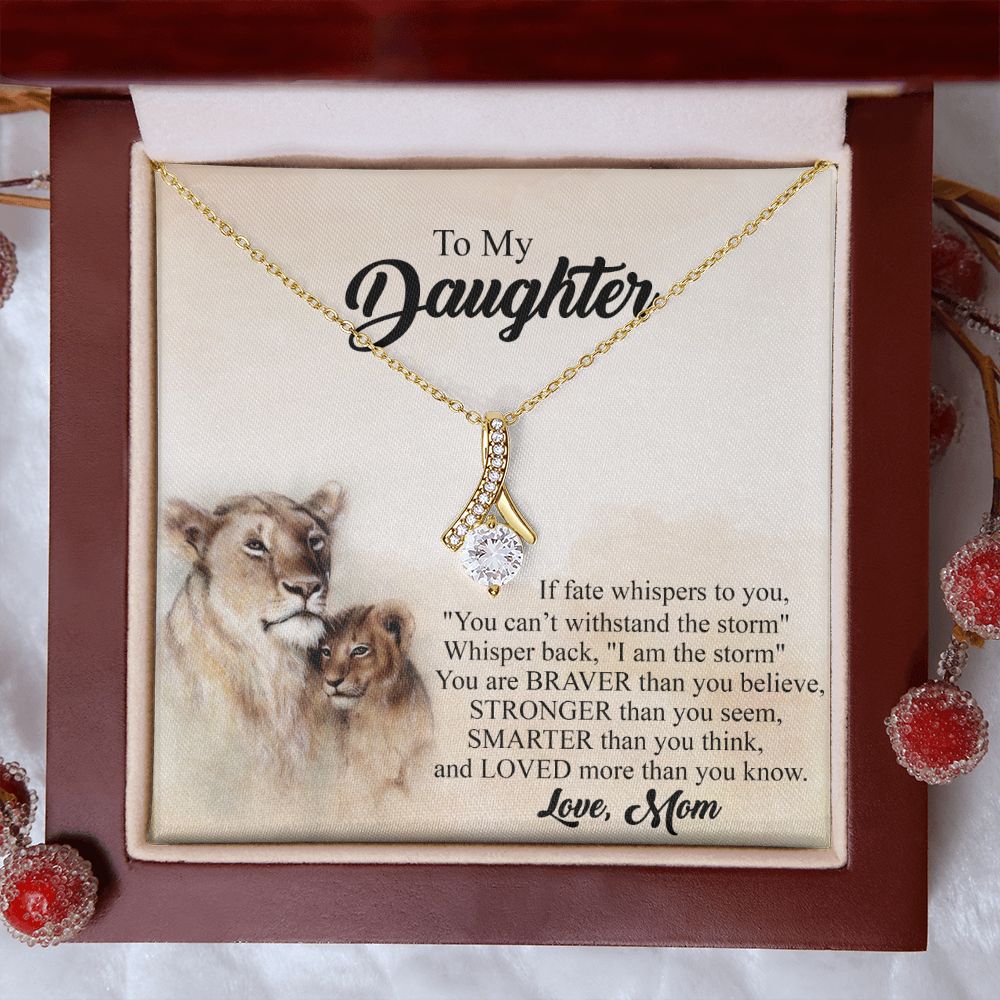 Mother Daughter Gift Ideas, To My Daughter Gift Necklace from Mom, Jewelry Pendant Present for Daughter, Birthday Christmas Gift Graduation Gifts for Daughters, Mother and Daughter Necklace 24 Alluring Beauty Necklace