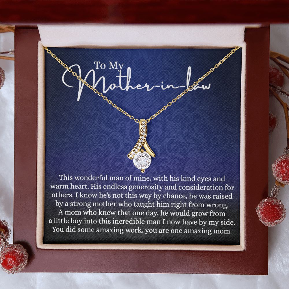 To My Mother in Law Necklace, Mother in Law Gift, Gift for Mother in Law Necklace Jewelry Gift to My Mother-in-law on Wedding Day Mother's day gift for Mother in Law Birthday gift Alluring Beauty Necklace