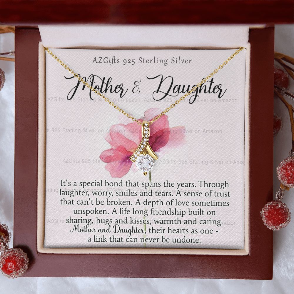 Mother Daughter Necklace with Message Card Mother Daughter Gift Mom Birthday Gift Necklace for Mom from Daughter Gift Birthday Gift for Mom Daughter Gift from Mom 301 Alluring Beauty Necklace
