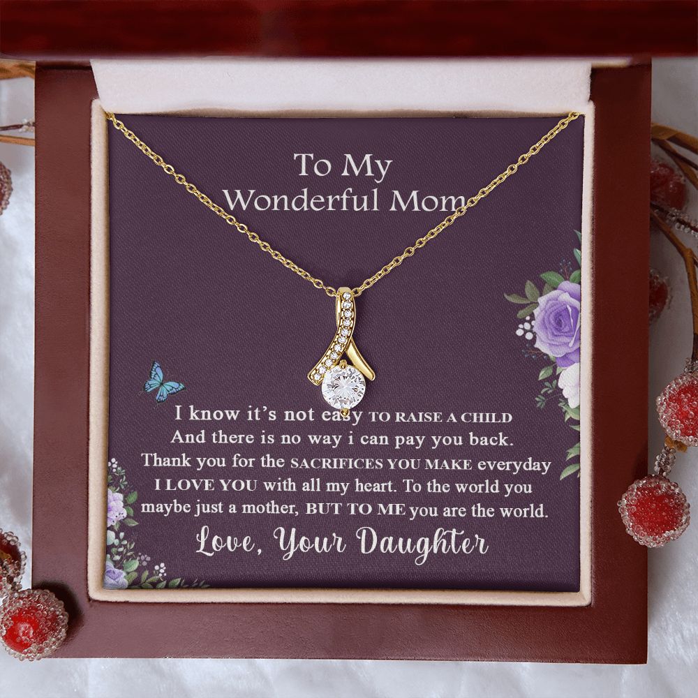 Mom Necklace Gifts for Mom from Daughter to Mom Gifts for Mothers Day from Daughter, To My Mom Necklace from Daughter to Mom Birthday Gifts Necklace with Message Card and Gift Box2231 Alluring Beauty Necklace