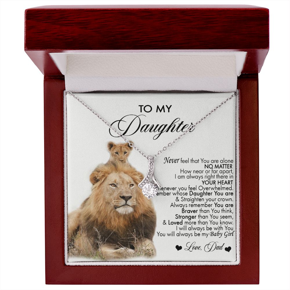 To My Daughter Necklace, Daughter Gift From Lion Dad, Birthday Gift for Daughter