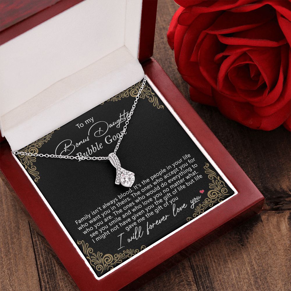 Bonus Daughter Gifts From Stepdad, Step Daughter Gifts From Stepmom, Stepdaughter Gifts From Stepdad, Father Stepdaughter Necklace, To My Bonus Daughter Necklaces, Christmas Gifts For Bonus9 Alluring Beauty Necklace