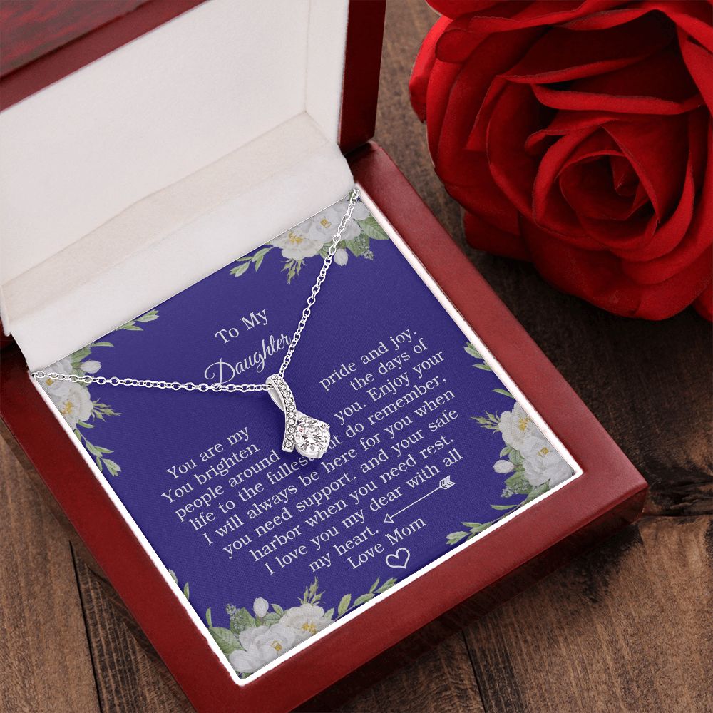 Mother Daughter Gift Ideas, To My Daughter Gift Necklace from Mom, Jewelry Pendant Present for Daughter, Birthday Christmas Gift Graduation Gifts for Daughters, Mother and Daughter Necklace 2137 Alluring Beauty Necklace