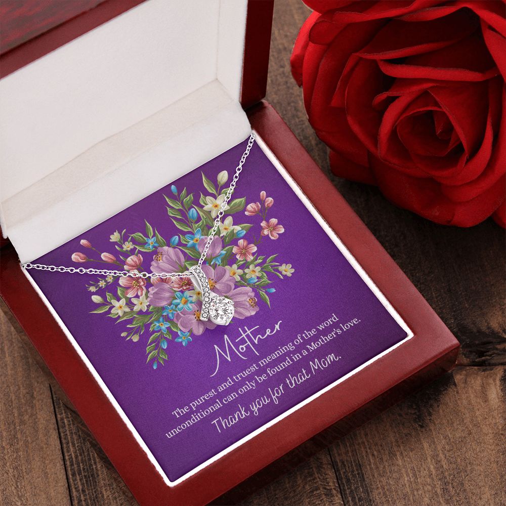 Happy Mother's Day Gift for Mom from Daughter Message Card Necklace Gift Idea Mother Jewelry Mom Necklace from Daughter To My Mom Love Knot Necklace Pendant Alluring Beauty Necklace