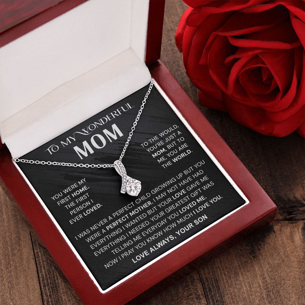 To My Wonderful Mom Necklace, Mom From Son Gift, Gift for Mother's Day From Son, Gift for Mom, Mother Gift from Son Necklace, Son to Mom Gifts, Mom gifts, Mothers Day Gift From Son Alluring Beauty Necklace