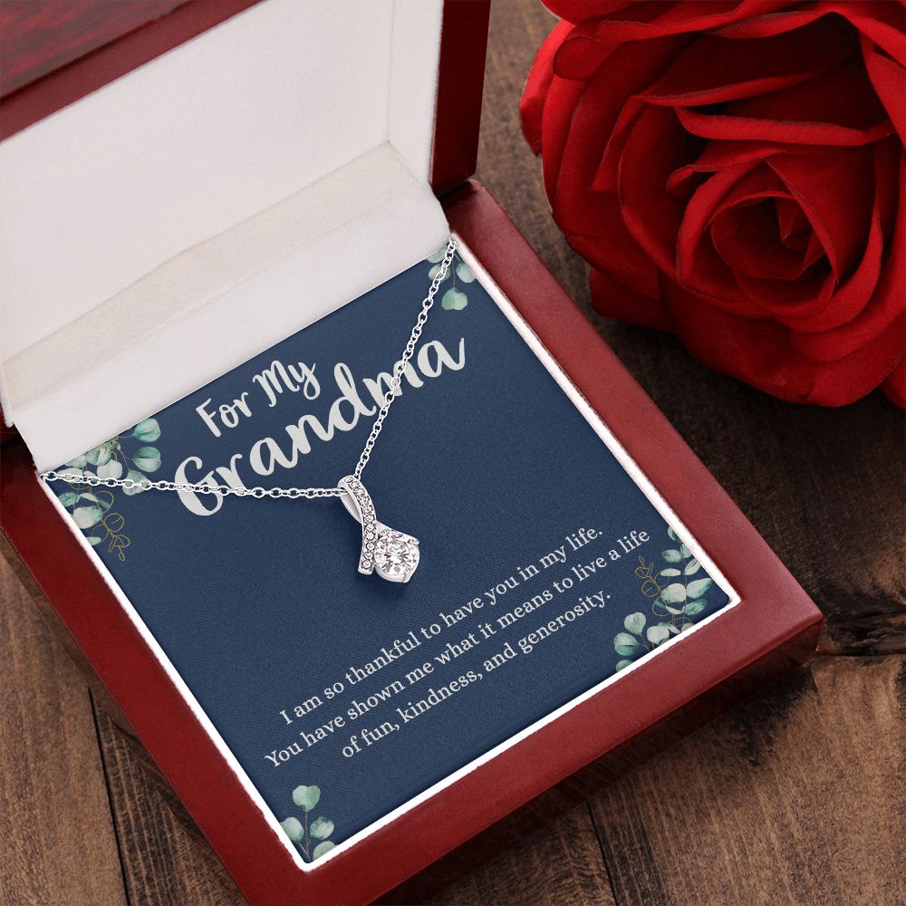 To My Grandma Necklace, Gift for Grandmother Necklace, Mothers Day Gift For Grandma Nana, Grandma Jewelry From Grandchildren GrandKids , Jewelry Box Gift For Grandma Grandmother4 Alluring Beauty Necklace