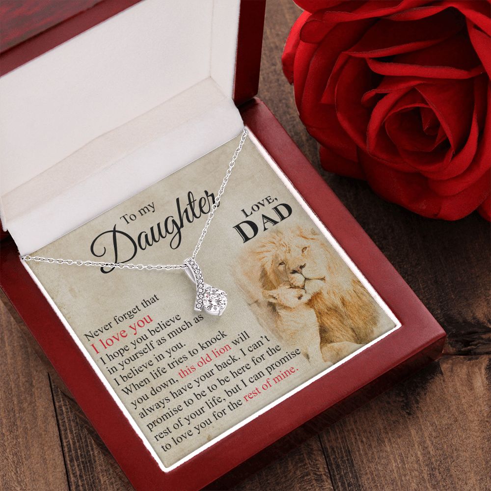 Mother Daughter Gift Ideas, To My Daughter Gift Necklace from Mom, Jewelry Pendant Present for Daughter, Birthday Christmas Gift Graduation Gifts for Daughters, Mother and Daughter Necklace 23 Alluring Beauty Necklace