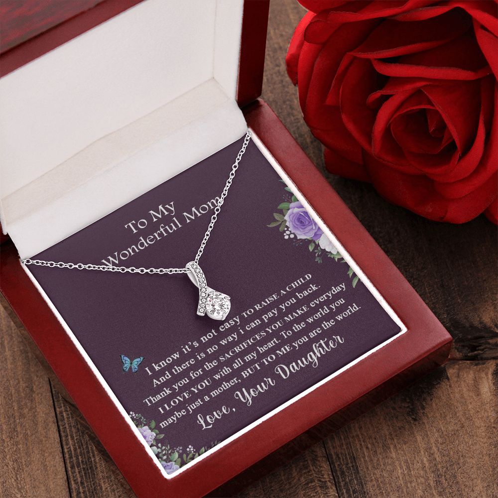 Mom Necklace Gifts for Mom from Daughter to Mom Gifts for Mothers Day from Daughter, To My Mom Necklace from Daughter to Mom Birthday Gifts Necklace with Message Card and Gift Box2231 Alluring Beauty Necklace
