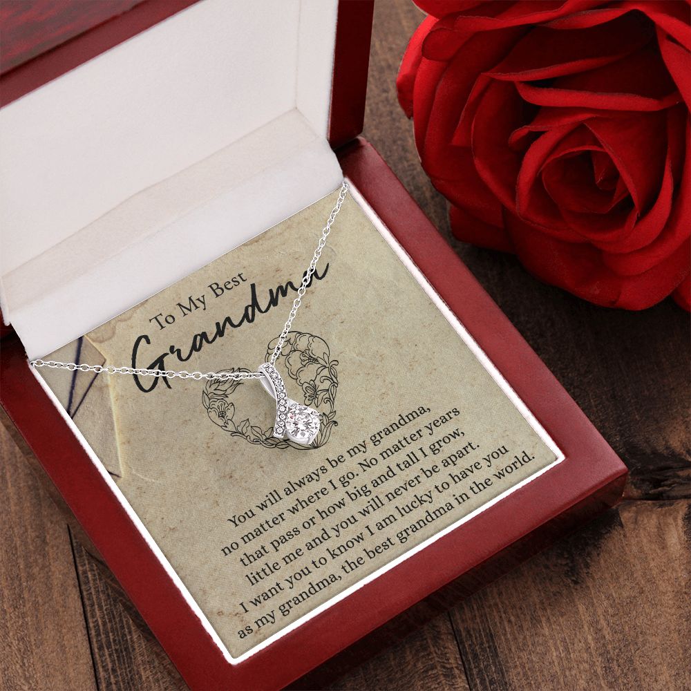 To My Grandma Necklace, Gift for Grandmother Necklace, Mothers Day Gift For Grandma Nana, Grandma Jewelry From Grandchildren GrandKids , Jewelry Box Gift For Grandma Grandmother6 Alluring Beauty Necklace