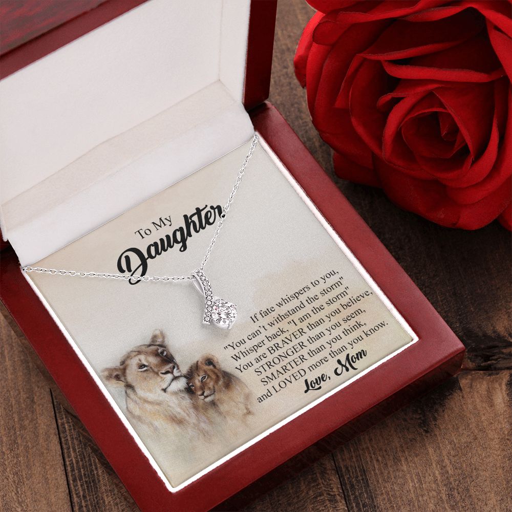 Mother Daughter Gift Ideas, To My Daughter Gift Necklace from Mom, Jewelry Pendant Present for Daughter, Birthday Christmas Gift Graduation Gifts for Daughters, Mother and Daughter Necklace 24 Alluring Beauty Necklace