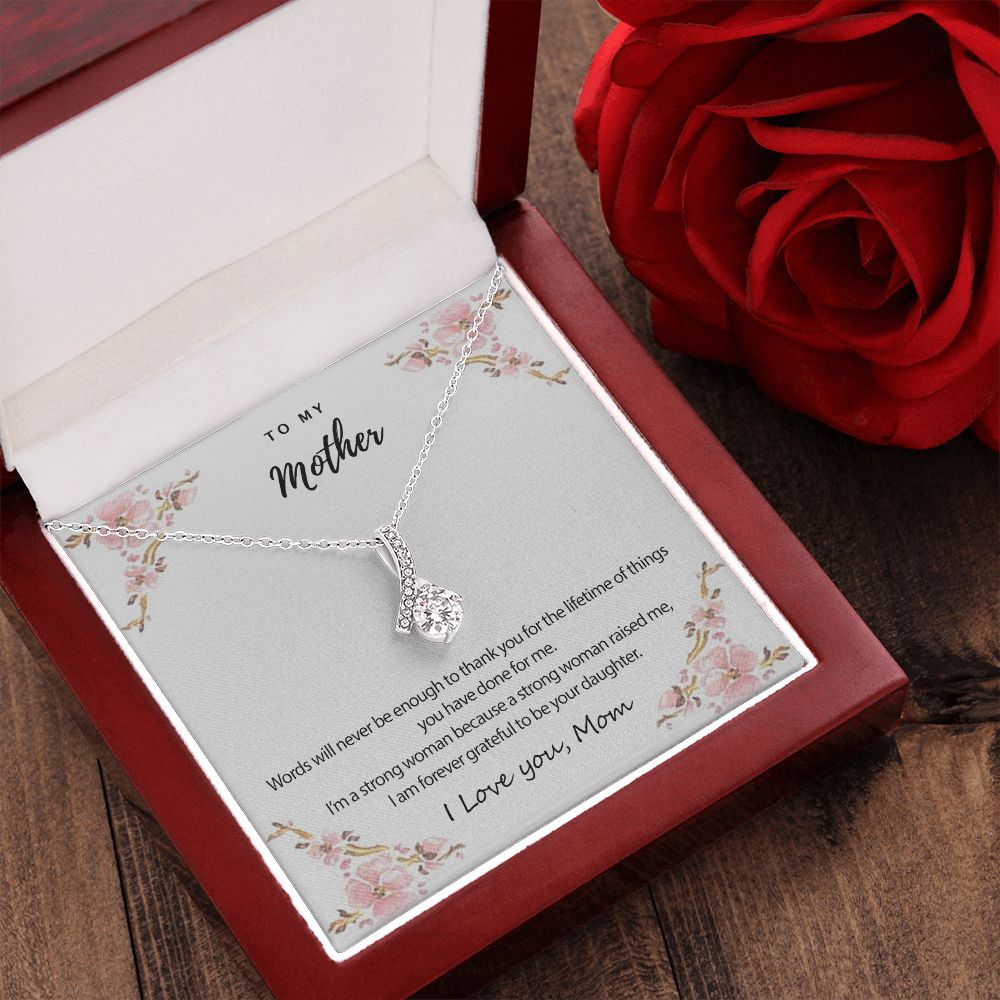 Mom Necklace Gifts for Mom from Daughter to Mom Gifts for Mothers Day from Daughter, To My Mom Necklace from Daughter to Mom Birthday Gifts Necklace with Message Card and Gift Box2226 Alluring Beauty Necklace