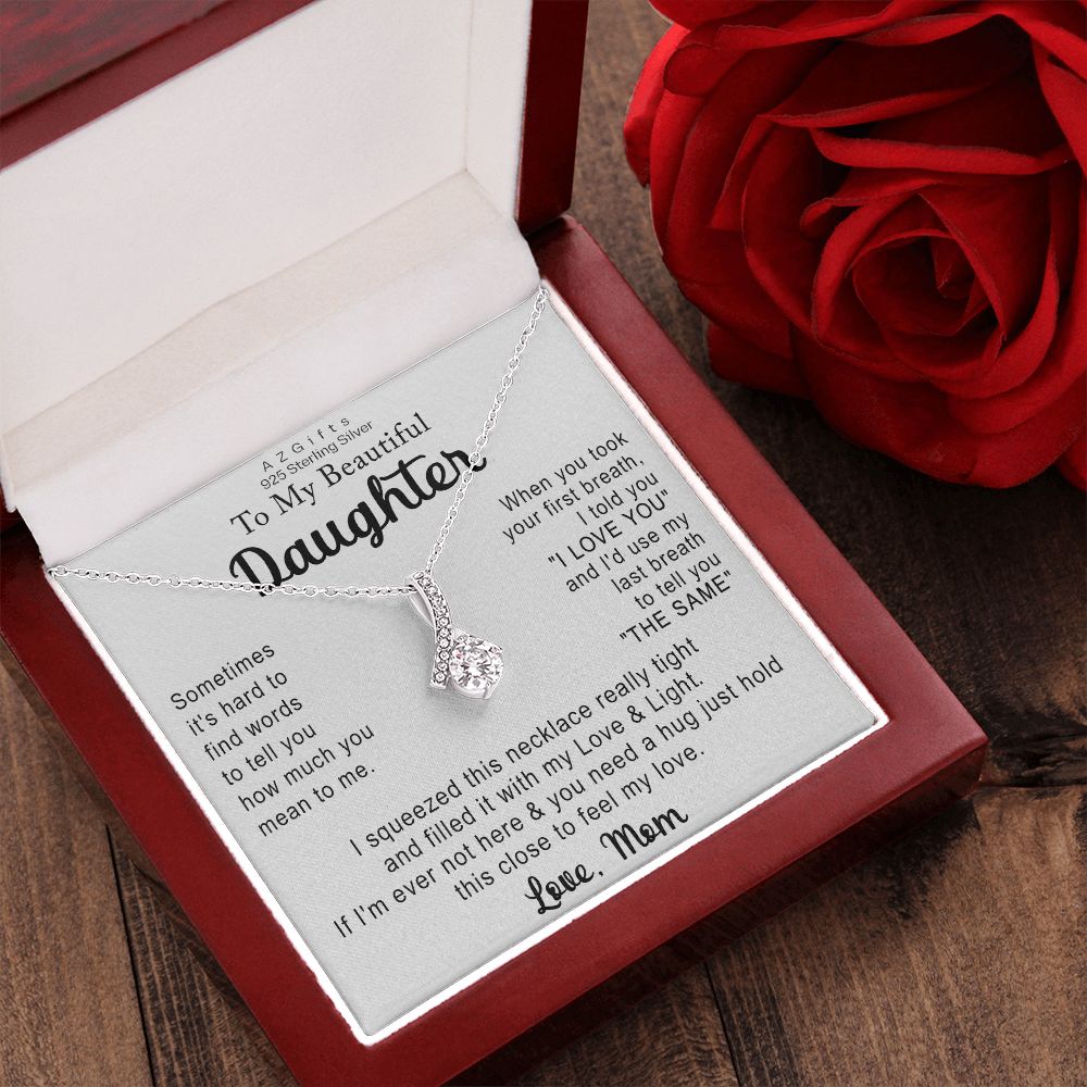 To My Daughter Necklace Gift from Mom Necklace for Daughter from Mom Mother Christmas Birthday Gifts for Teen Girls Women Gift for Daughter Jewelry Present for Her Alluring Beauty Necklace
