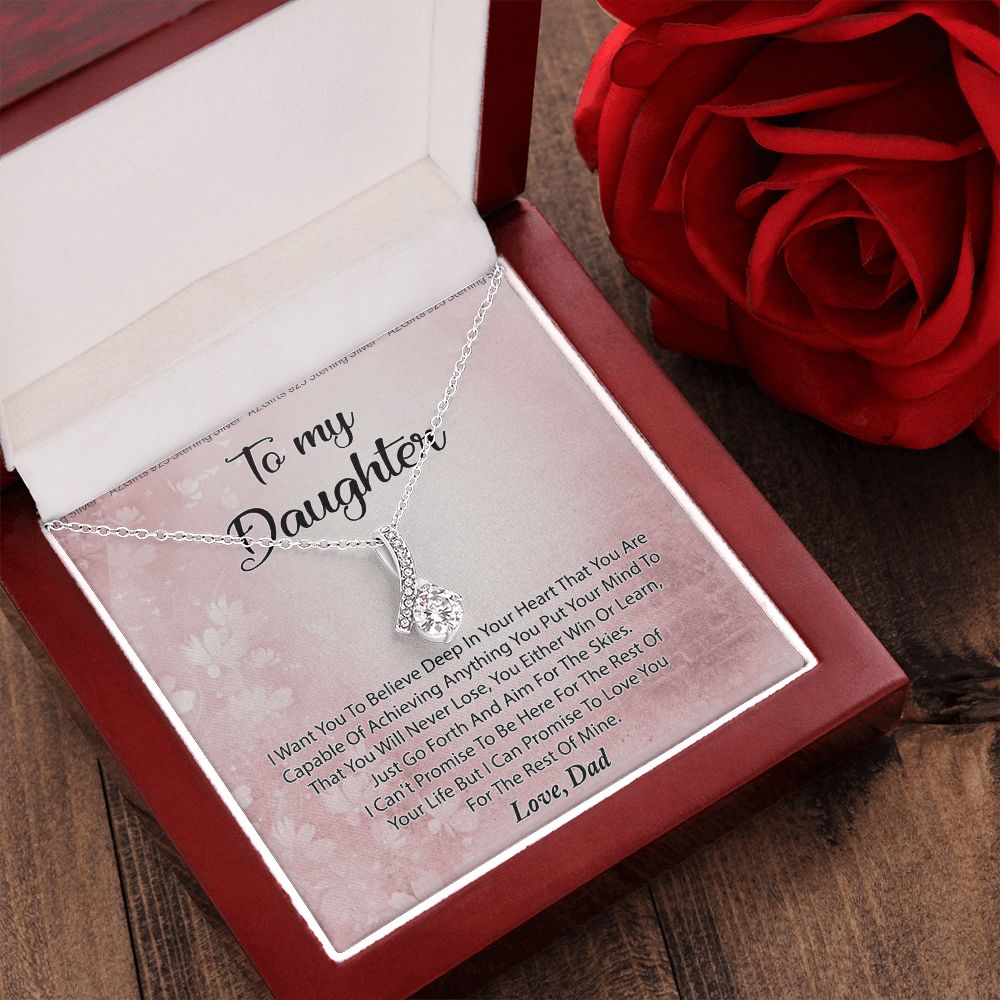 To My Daughter Necklace Gift From Mom I Love You Forever and Always Hearts Necklace For Daughter Present for Birthday Anniversary Christmas Valentine's Day Alluring Beauty Necklace