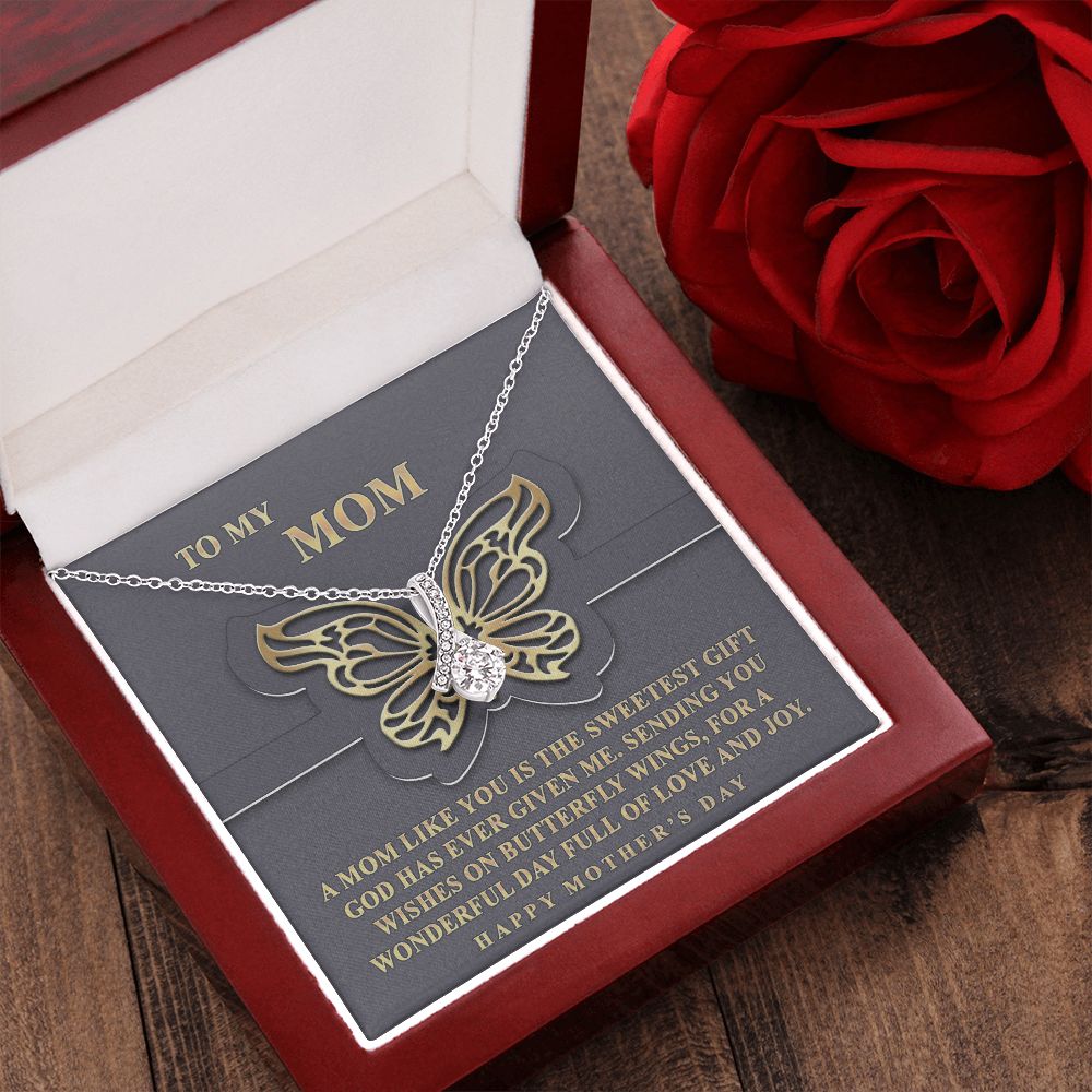 To My Mom Necklace, Gift For Mom, Mother's Day Gift from Daughter, Mom Jewelry Gift for Mothers Day, Birthday Gift for Mother, Moms Gift from Daughter Son, Necklace for Mom Mother 12 Alluring Beauty Necklace
